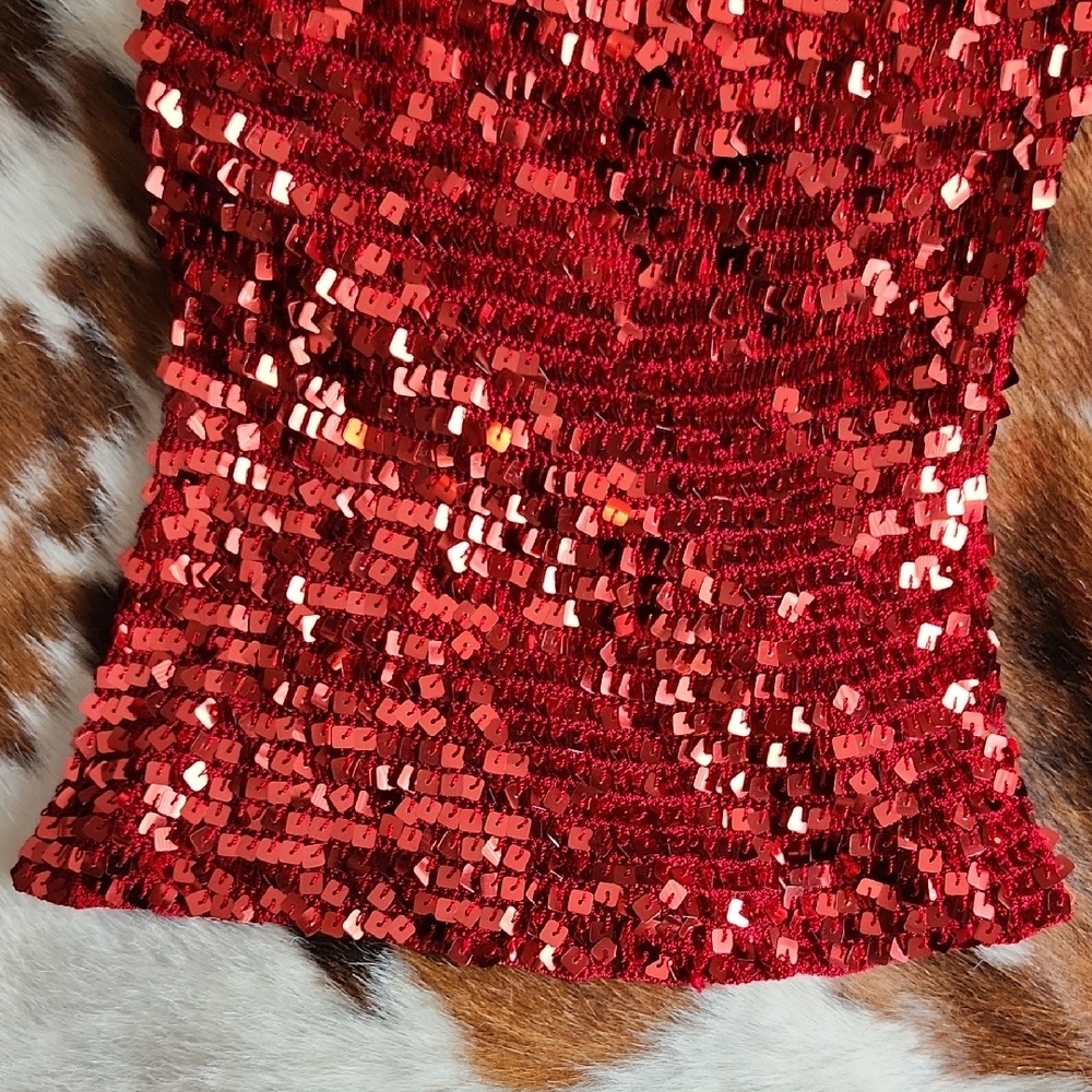Jessica Red Sequin Tank Top - Picture 6 of 8